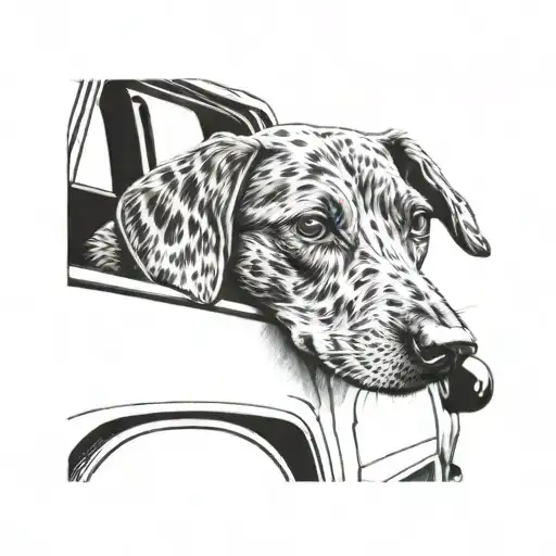 Dog Dauchund L Ooking Out Truck Window