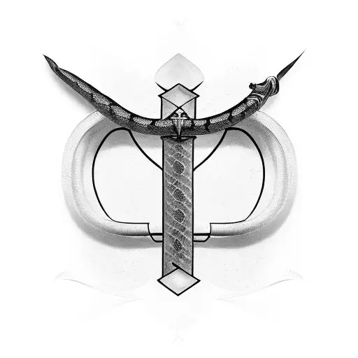 A Gothic Sword Intertwined With A Snake