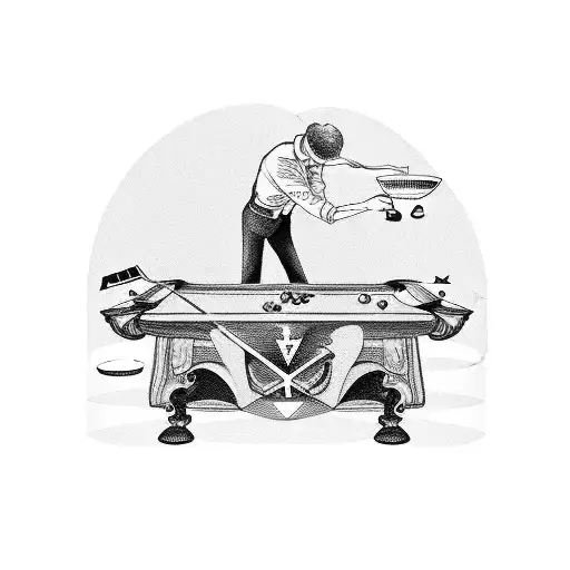 A Snooker Table With A Barista Brewing Coffee On One Side And A Yamaha Fz25 Parked On The Other Side