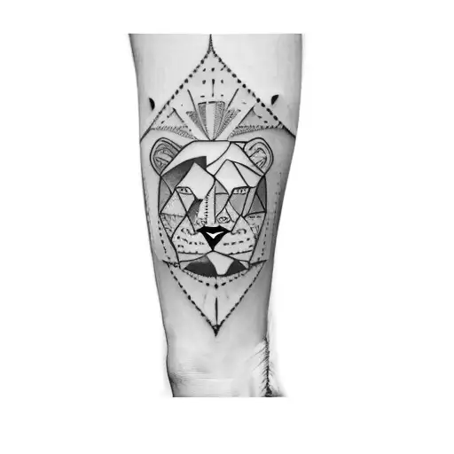 The Head Of A Lion With Romain Numeral Lettering