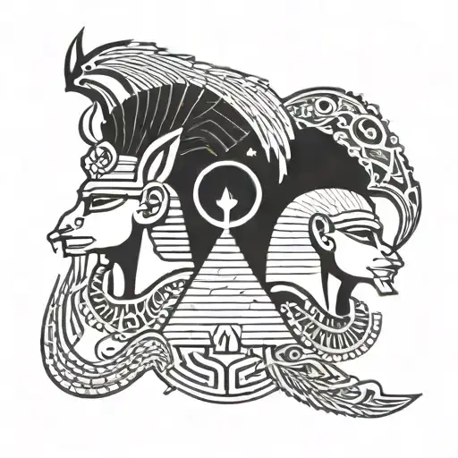Small Tattoo Of Egyptian Symbols Or Gods