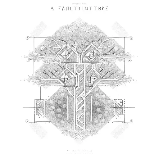 A Family Tree Intertwined With Circuit Board Patterns