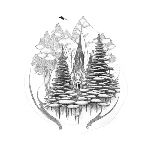 A Mystical Medieval Forest With Hidden Creatures And Magical Elements