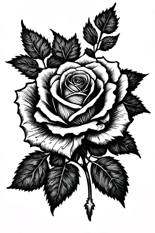 Black Clover And Rose On The Hand