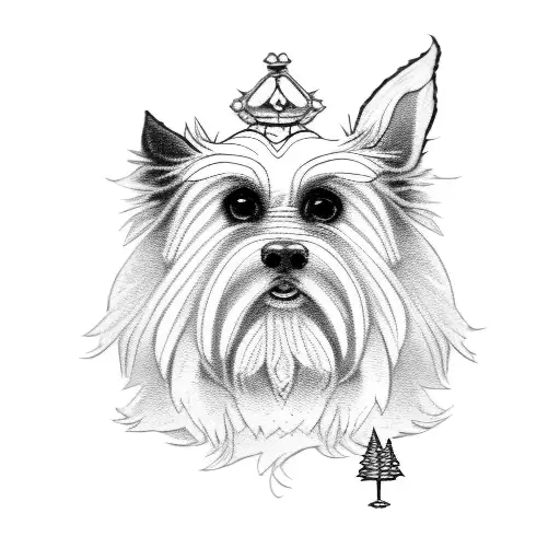 White Shitzu Dog Long Ears