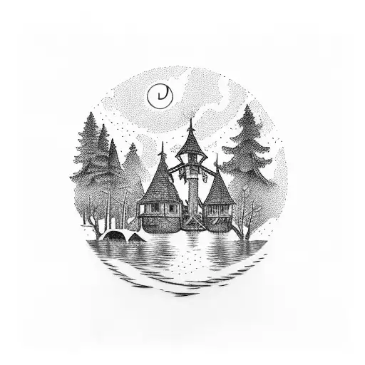 Black Forest With A Lake And In The Stocks Of The Tree The Initials Dmb