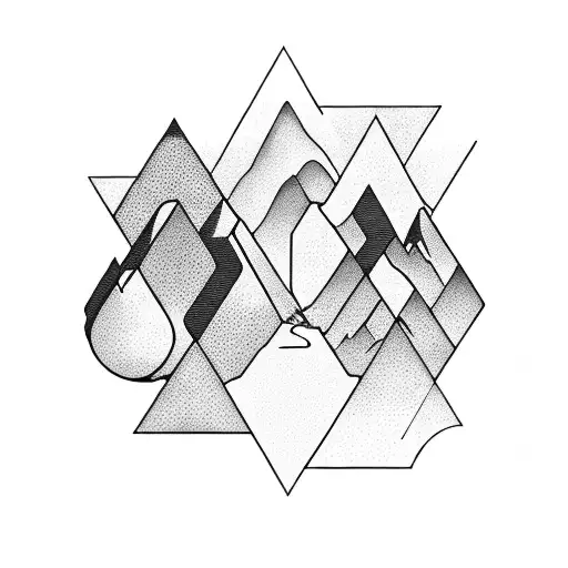 A Geometric Mountain Landscape With A Chemical Compound Hidden Within The Design