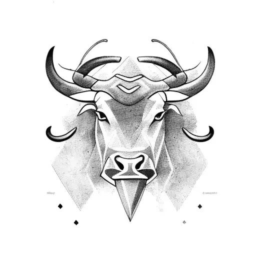 Taurus Bull With Glyph
