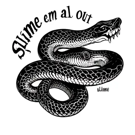 Scary Snake With Words That Say Slime Em All Out In A Slimey Font