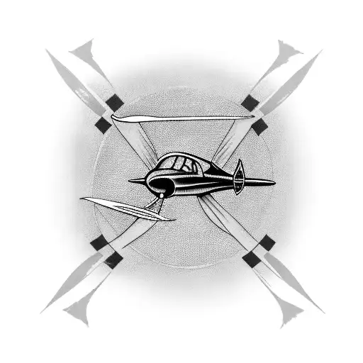 A Pilot Flying A Plane Over A Hockey Rink With A Cross In The Background