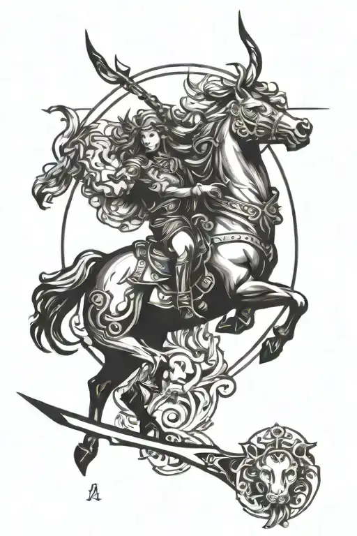 Tatoo Combination Of Leo And Sagittarius Zodiac Sign