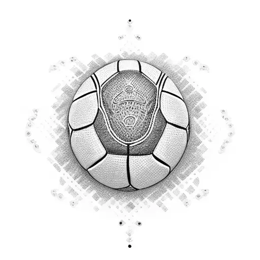 A Football Player Kicking A Ball With Intricate Dotwork Details