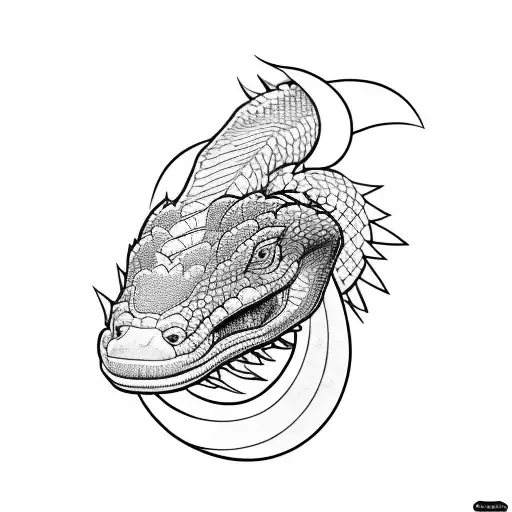 Basic Line Work Komodo Dragon