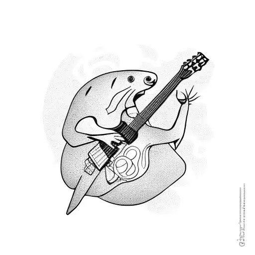 A Guinea Pig Playing A Guitar In A Rock Band