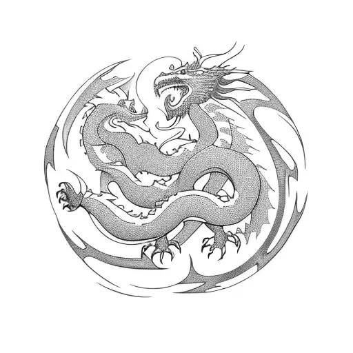 Nordic Symbol Of Lone Powerful Dragon