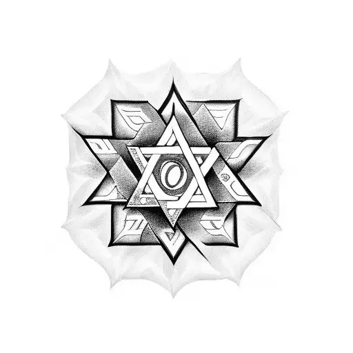 Star Of David And Holy Cross Together