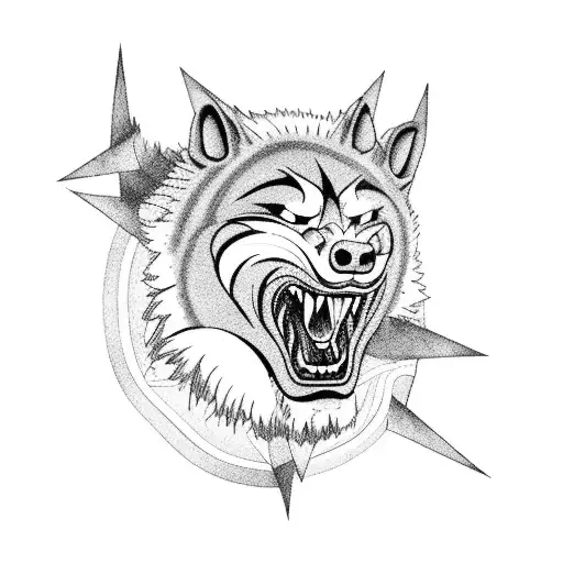 A Basketball Morphing Into A Roaring Wolf On A Mountain Peak