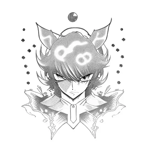 Incorporate Anime Characters Into A Tattoo With A Dark And Mysterious Vibe