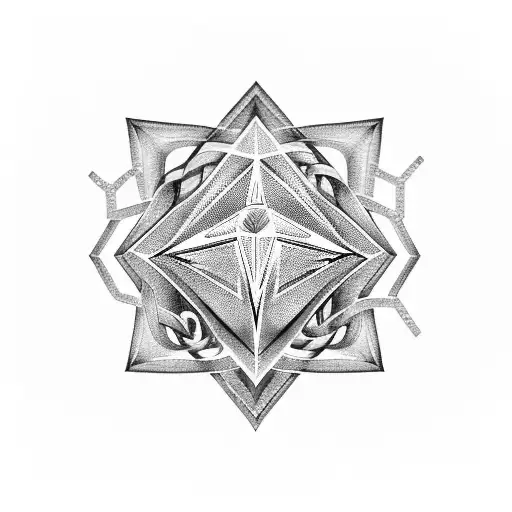 A Diamond Star Made Of Musical Notes Intertwined With Heart Shapes