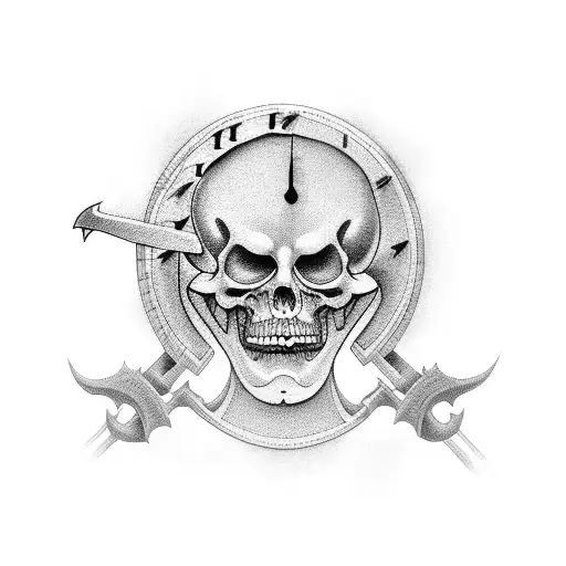 Grim Reaper With Roman Clock