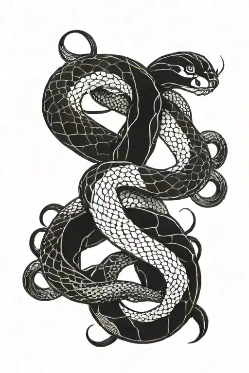 Long Snake Tattoo Graphic