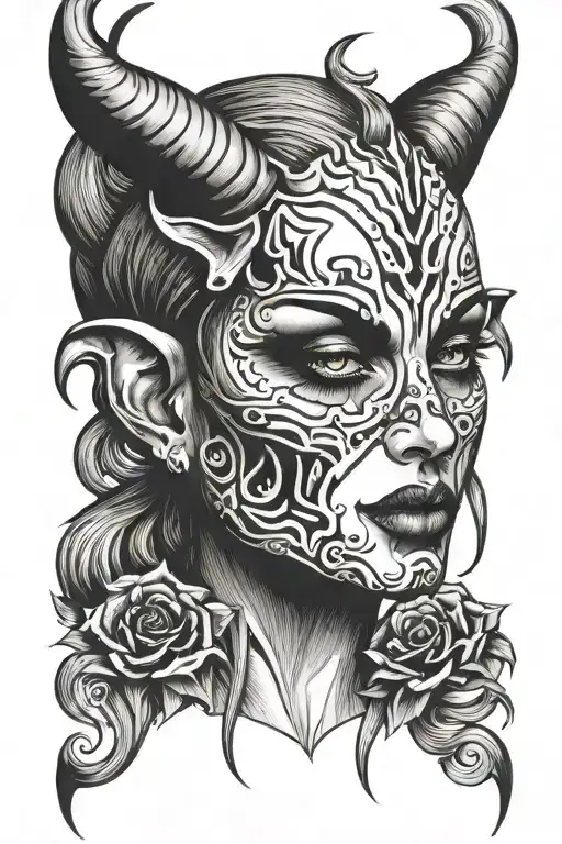 Female Devil Face
