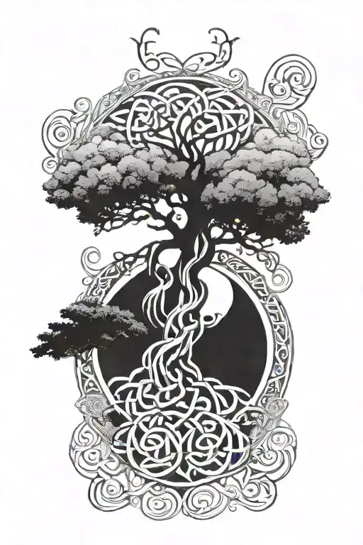 Tree Of Life With Celtic Love Knot Above It