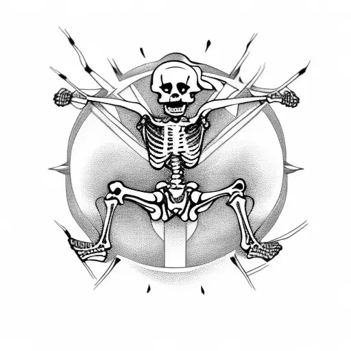 Skeleton Dancing Around Fire