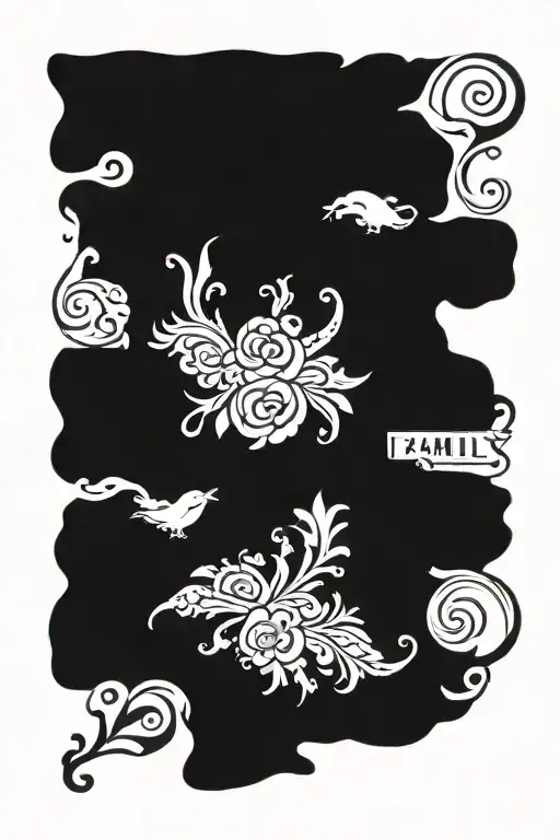 The Word Family In Italian With A Design Around It