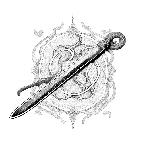 Sword With Snake Wrapped Around