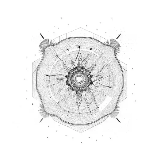 A Circular Design On A Black Background