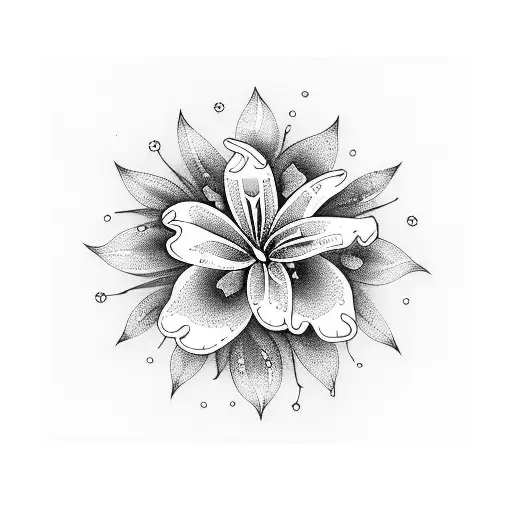 Lilly Flowers Around Lighthouse