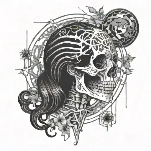 Cosmic Female Skeleton Counseling A Lost Soul Through The Universe