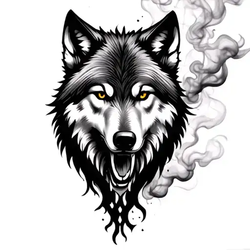 Wolf Fading Into Smoke