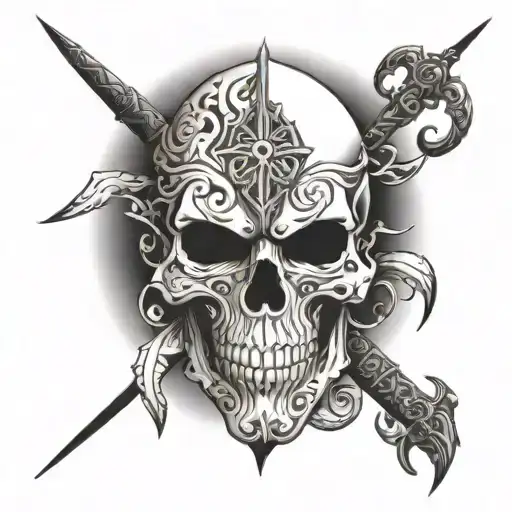 Skull Tribal And Knight