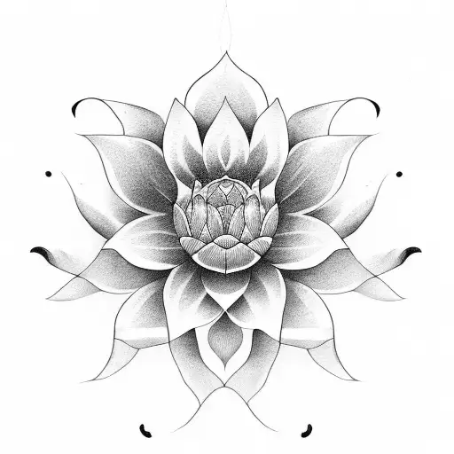 Lotus Flower With Long Veins