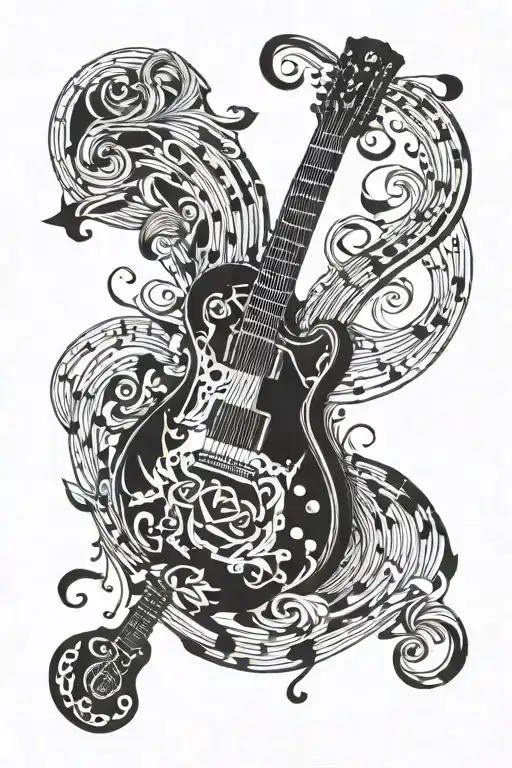 Guitar An Notes Floating