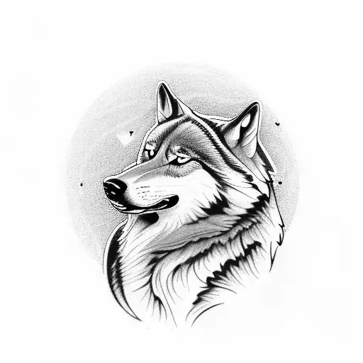 Howling Wolf With 2 Others In Background Shoulder