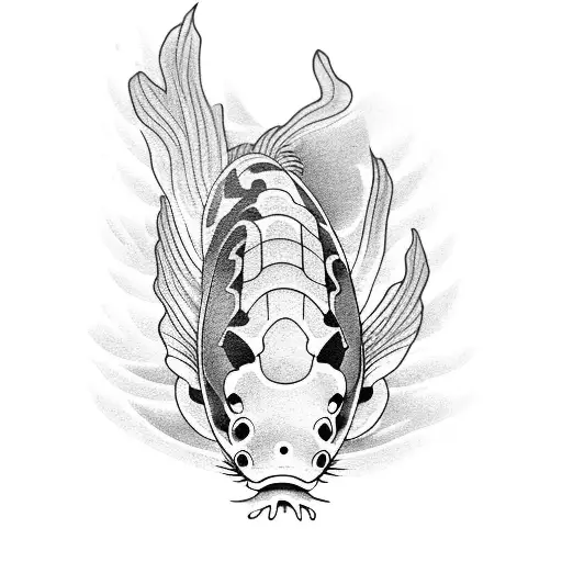 Koi Fish Leaning Left