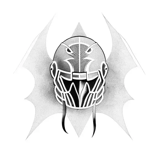 Create A Tattoo Of A Raven Wearing A Football Helmet And Basketball Jersey