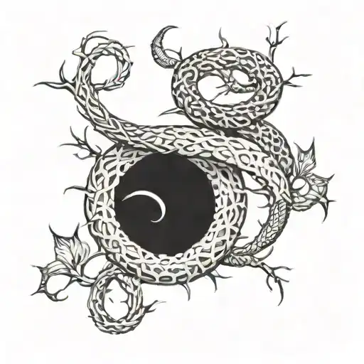 Thorns And Brances With Snake Theme