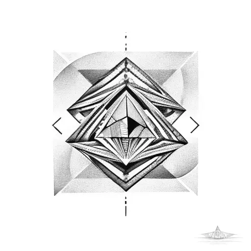 A Geometric Snake Winding Around A Pyramid