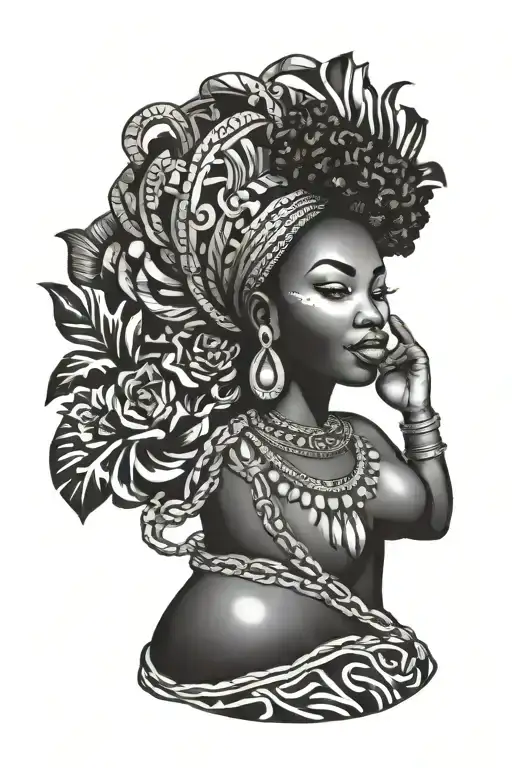 African Goddess Holding