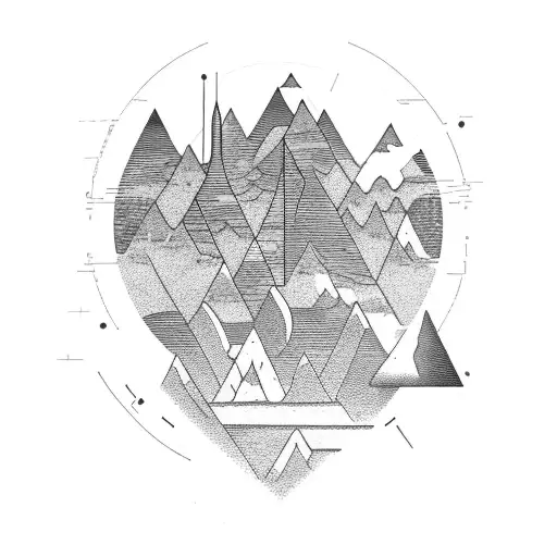 Electronic Mountain Range With Hidden Circuit Patterns