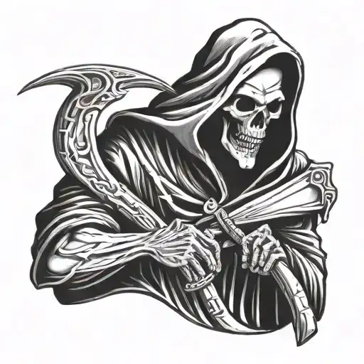 Realistic Grim Reaper Holding A Scythe