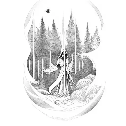 Incorporate The Imagery Of The High Priestess Tarot Card Into A Mystical Forest Scene