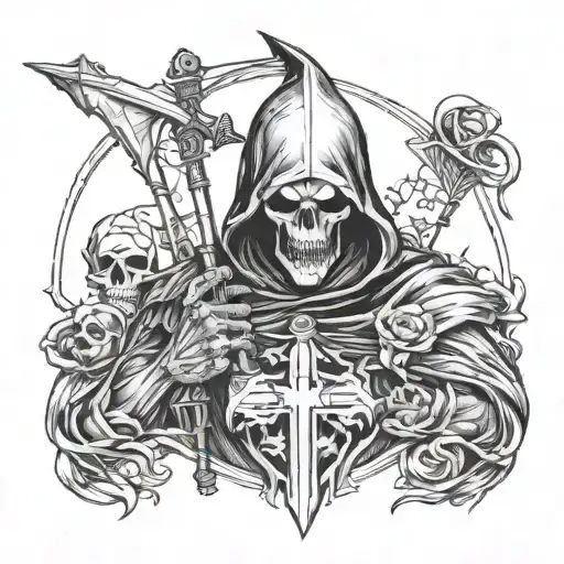 The Reaper With Sheath On My Back Piece