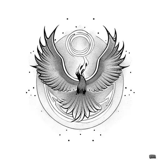 Hourglass With Phoenix Circling The Top