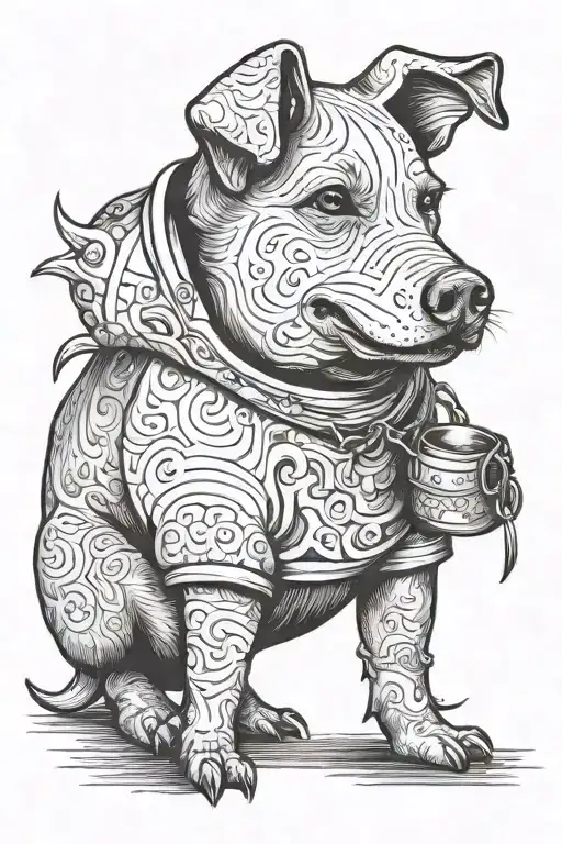 Dog Wearing Pig Costume