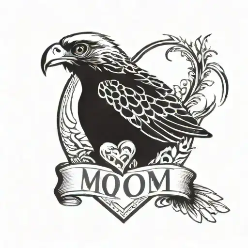 Hawk Grabbing A Heart That Says Mom Shaped Like A Heart